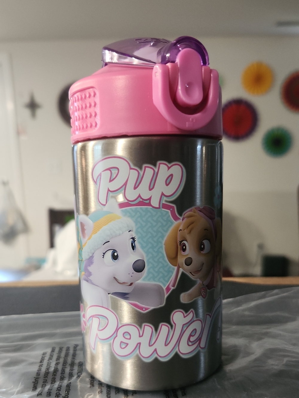 Kids Pink Paw Patrol Stainless Steel Drink Bottle - Pup Power